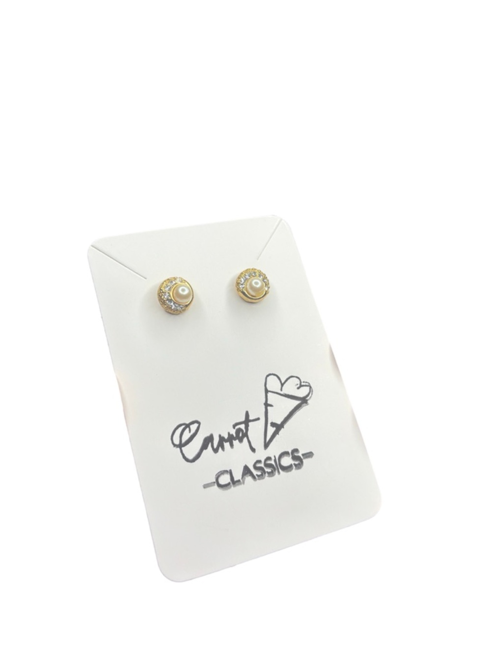 Pearl Gold Halo Stud Earrings